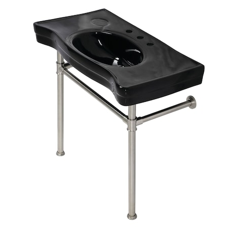 Fauceture VPB136K8ST Imperial Console Sink Basin W/Stainless Steel Leg, Blk/Nkl VPB136K8ST